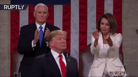 Speech Checking To 'f*ck You' Clap: Pelosi Reactions To Trump State Of  Union GIF | Gfycat