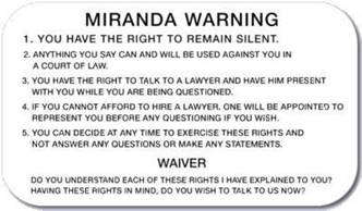 Image result for mirandized rights