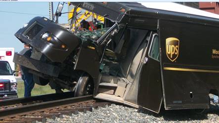 Image result for ups truck crashes into house