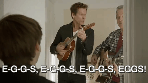 Image result for kevin bacon and eggs gif