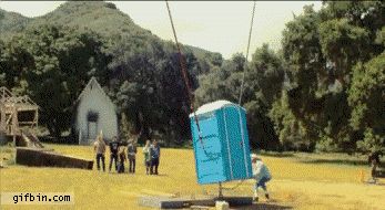Image result for funny porta potty gif