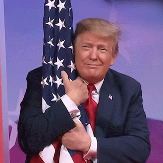 Trump-hugging-flag GIFs - Get the best GIF on GIPHY
