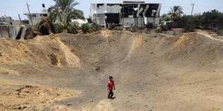 Israeli Airstrikes on Gaza City Leave Giant Crater