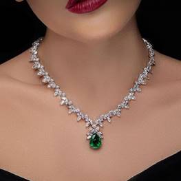 Pear & Marquise Cut Emerald Sapphire Necklace