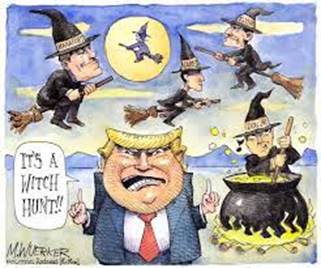 POLITICO - President Donald J. Trump, in defense of son Donald Trump Jr.,  says the Russia investigation "is the greatest Witch Hunt in political  history. Sad!" M Wuerker takes on his remarks.